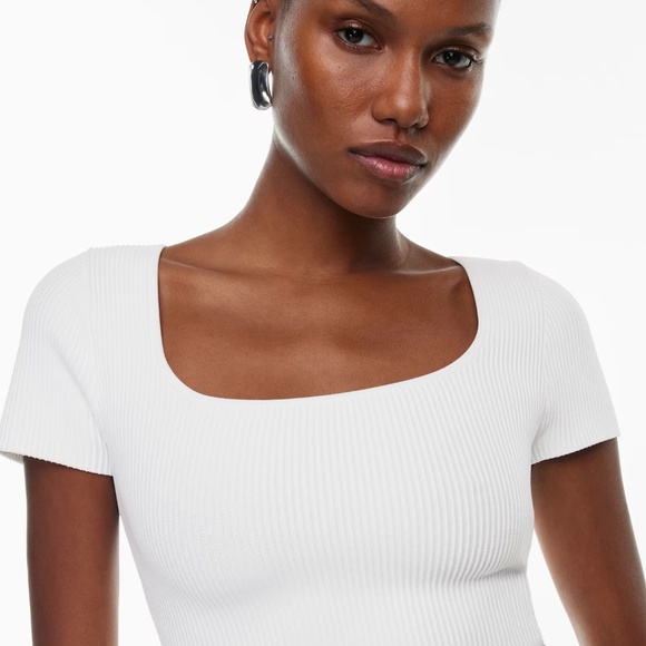 Aritzia Sculpt Knit Squareneck Top – White (XS) - Picture 9 of 11